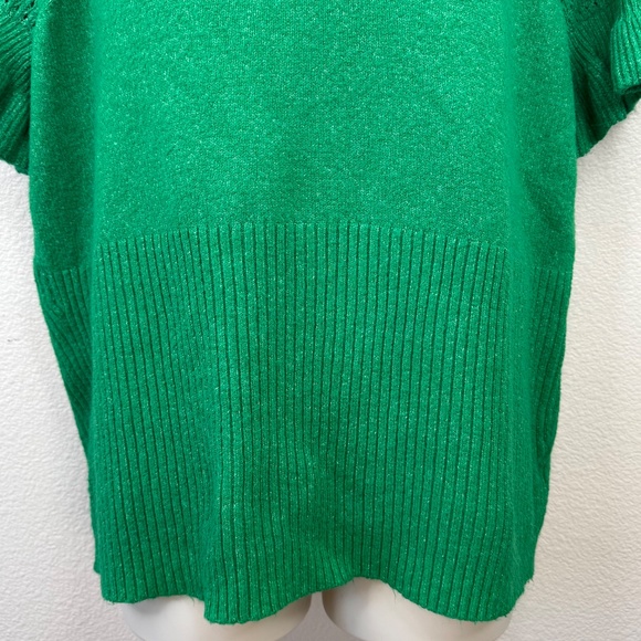 Torrid Vegan Cashmere Green Pullover V-Neck Ruffle Sleeve Sweater Plus 3X 22 24 - Picture 5 of 15
